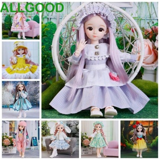 Allgoods ตุ๊กตา BJD ตา 3D ข้อต่อถอดได้ สีสันสดใส พร้อมเสื้อผ้า 30 ซม. สําหรับของขวัญวันเกิด