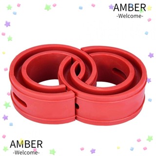 Amber บัฟเฟอร์โช๊คอัพรถยนต์ ยางกันชนสปริง สีแดง 112 มม. 2 ชิ้น