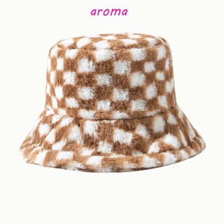 Aroma หมวกบักเก็ต ผ้าขนสัตว์ แบบพกพา เรียบง่าย ฤดูใบไม้ร่วง และฤดูหนาว สไตล์ลําลอง สําหรับผู้หญิง