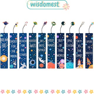 WISDOMEST ที่คั่นหนังสือธีมอวกาศ 10 ชิ้น ที่คั่นหนังสือสร้างแรงบันดาลใจ 10 ชิ้น พร้อมที่คั่นหน้าหนังสือ โลหะ สําหรับอ่านหนังสือ