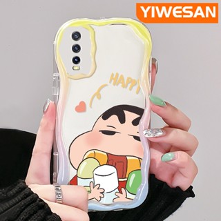 เคสโทรศัพท์มือถือแบบนิ่ม ใส กันกระแทก ลายการ์ตูนชินจัง สีครีม สําหรับ VIVO Y20 Y20i Y20S Y12s Y20 2021 Y11s Y12A Y20T Y20S M Y20S D