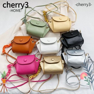 Cherry3 กระเป๋าสะพายไหล่ หนัง PU ขนาดเล็ก แบบพกพา พร้อมสายสะพาย สําหรับผู้หญิง