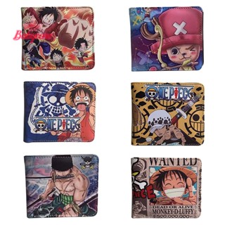 Byce&gt; ใหม่ กระเป๋าสตางค์ หนัง PU ลายการ์ตูนอนิเมะ One Piece Zoro Luffy Ace สําหรับผู้หญิง ผู้ชาย