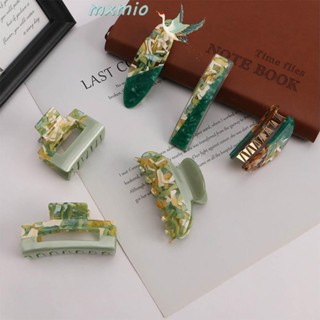 กิ๊บติดผม พิมพ์ลายหินอ่อน สีเขียว สําหรับผู้หญิง