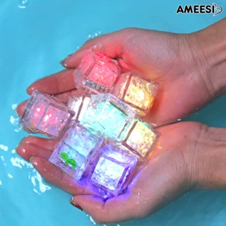 Ameesi ก้อนน้ําแข็งเรืองแสง พิมพ์ลายสัตว์น่ารัก มีไฟ LED ของเล่นอาบน้ํา สําหรับเด็ก 8 ชิ้น