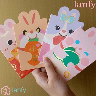 Lanfy ซองจดหมาย สีแดง สําหรับใส่บัตร เครื่องเขียน DIY 2023