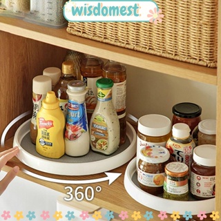 Wisdomest ถาดจัดเก็บเครื่องสําอาง อเนกประสงค์ หมุนได้ 360 องศา กันลื่น สําหรับห้องครัว ห้องน้ํา