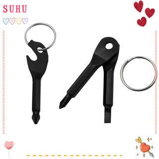 Suhu EDC เครื่องมือไขควง พร้อมพวงกุญแจ ไขควง สีดํา เครื่องมือประแจหกเหลี่ยม CV-A แบบพกพา สําหรับโครงการ DIY