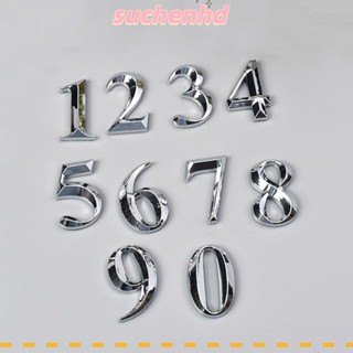 Suchenhd สติกเกอร์ตัวเลขบ้าน เรียบง่าย สีเงิน 5 ซม.