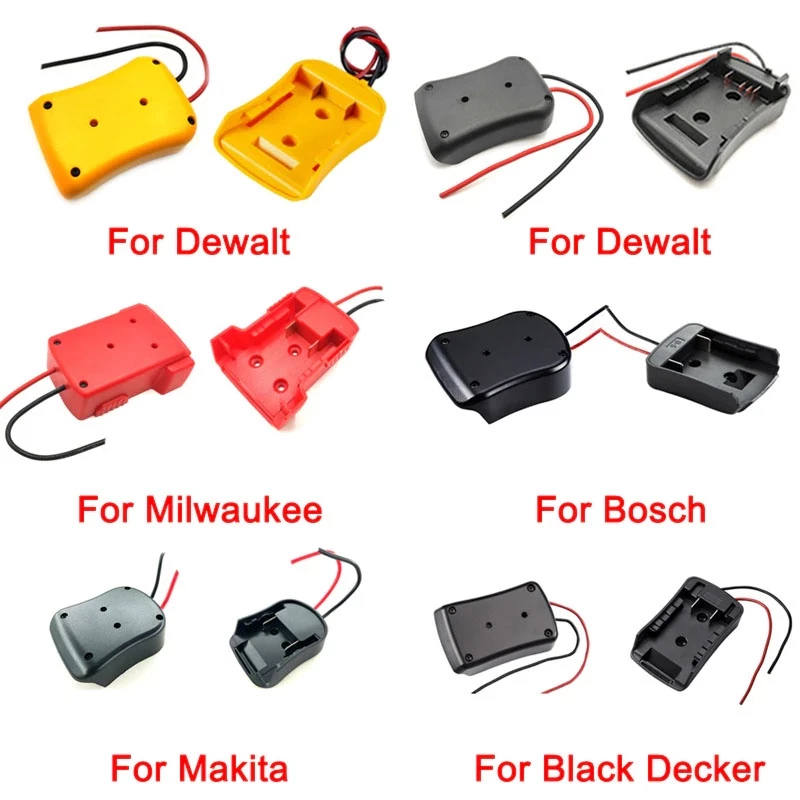 สําหรับ Makita/Bosch/Milwaukee/Dewalt/Black & Decker 18V แบตเตอรี่อะแดปเตอร์ขั้วต่อ DIY อะแดปเตอร์ Dock Holder 14 Awg สายไฟ