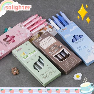 Solighter ปากกาเจล หมึกสีดํา 4 ชิ้น สําหรับเขียนเครื่องเขียน