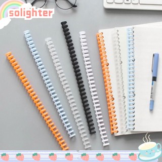 Solighter คลิปห่วงพลาสติก 12 มม. 30 รู A4 A5 B5 ถอดออกได้ สําหรับสมุดโน้ต อัลบั้ม เอกสาร 10 ชิ้น