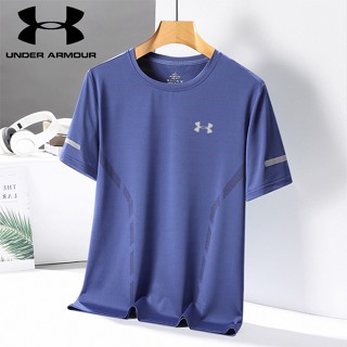 Under Armour 2023 ใหม่ เสื้อยืดลําลอง ผ้าเรยอน แขนสั้น คอกลม แห้งเร็ว ระบายอากาศ ทรงหลวม สําหรับผู้ชาย AA1J