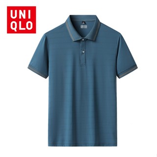 [L-6XL]Uniqlo เสื้อโปโลแขนสั้นลําลอง ผ้าเรยอน คอปก สไตล์นักธุรกิจ แฟชั่นฤดูร้อน สําหรับผู้ชาย 2023 NWNO