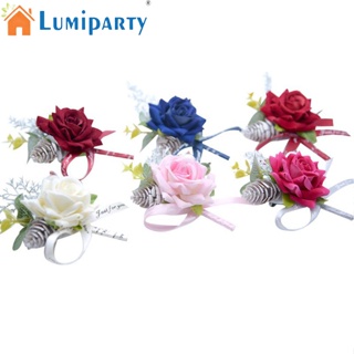 Lumiparty ดอกไม้ประดิษฐ์ สําหรับตกแต่งงานแต่งงาน เจ้าบ่าว เจ้าสาว 6 ชิ้น