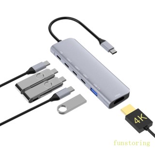 Fun ฮับ USB 10Gbps USB 3 1 PD100W Hdmi4K เอาท์พุตวิดีโอ อเนกประสงค์