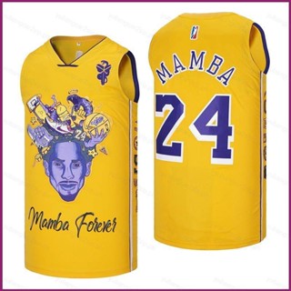 เสื้อกีฬาบาสเก็ตบอล YP2 No.23 LA Lakers Mamba สีเหลือง สําหรับผู้ชาย และผู้หญิง PY2