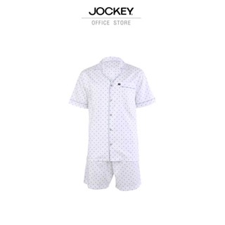 JOCKEY UNDERWEAR ชุดนอนแขนสั้นขาสั้น SLEEPWEAR รุ่น KU JK1634S SHORT SLEEVE/SHORTS สีขาว ชุดนอน ชุดนอนผู้ชาย เสื้อผ้าผู้ชาย