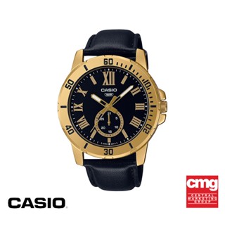 CASIO นาฬิกาข้อมือ CASIO รุ่น MTP-VD200GL-1BUDF สายหนัง สีดำ