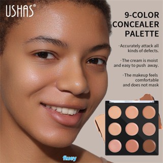 Ushas คอนซีลเลอร์แต่งหน้า 9 สี สําหรับใบหน้า เพิ่มความกระจ่างใส ปรับสีผิว รูขุมขนที่มองไม่เห็น