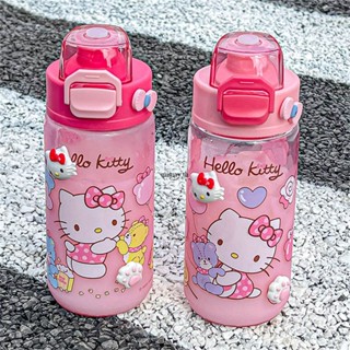 ขวดน้ำ Hello Kitty Girl แฟชั่นและทนทาน แก้วพกพาสำหรับฤดูร้อน Essential Summer Essential แฟชั่นและทนทานทำจากพลาสติกคุณภาพสูงมัลติฟังก์ชั่น mimay