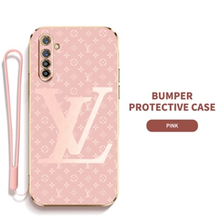 Ybd เคสโทรศัพท์มือถือ ซิลิกาเจล LV พร้อมสายคล้อง บาง ป้องกันเลนส์ สําหรับ OPPO Realme XT Realme K5