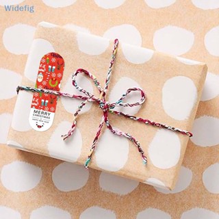 Widefig สติกเกอร์ฉลาก ลาย Merry Christmas น่ารัก 2*7 ซม. สําหรับติดตกแต่งกล่องบรรจุภัณฑ์ ของขวัญคริสต์มาส 100 ชิ้น