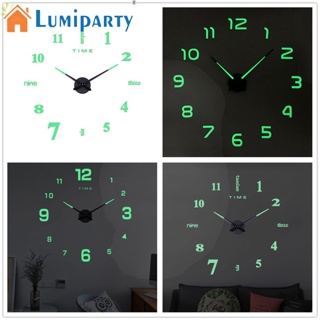 Lumiparty นาฬิกาแขวนผนัง เรืองแสง ไร้กรอบ 47 นิ้ว สไตล์โมเดิร์น Diy สําหรับห้องนอน ห้องนั่งเล่น