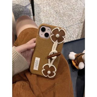 เคสโทรศัพท์มือถือ กันกระแทก ลายใบโคลเวอร์ แฟชั่นฤดูใบไม้ร่วง และฤดูหนาว สําหรับ Apple Iphone 15promax 14 13 12 11 15pro 14