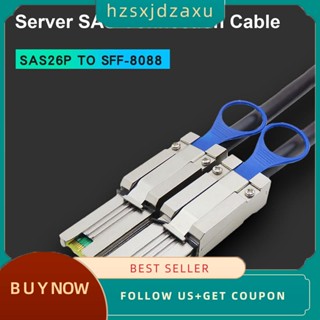 【hzsxjdzaxu】สายเคเบิลเซิร์ฟเวอร์ โลหะผสมสังกะสี สีดํา สําหรับ MINI SAS 26 Pin เป็น SFF8088 MINI SAS MINI SAS 1 ชิ้น