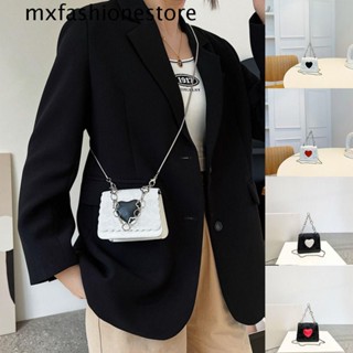 Mxfashione กระเป๋าสะพายไหล่ สะพายข้าง หนัง PU ทรงสี่เหลี่ยม ขนาดเล็ก ลายดอกไม้ หัวใจ พร้อมสายสะพาย ออกแบบดี แฟชั่นสําหรับผู้หญิง