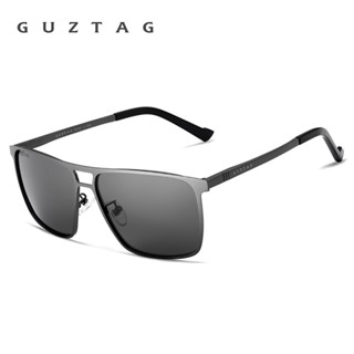 Guztag Sunglasses แว่นตากันแดด เลนส์กระจกโพลาไรซ์ UV400 สเตนเลส ทรงสี่เหลี่ยม สําหรับผู้ชาย ผู้หญิง oculos G8029