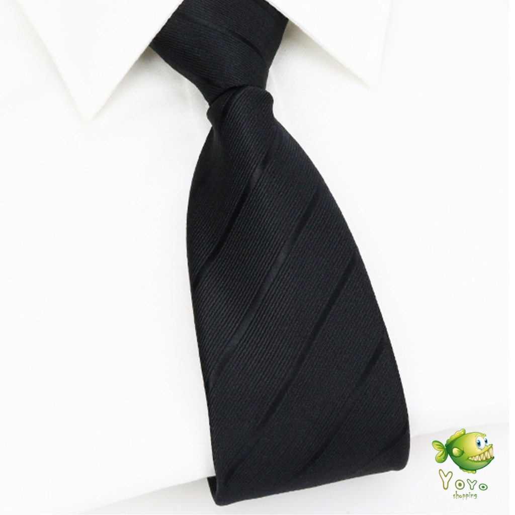 YOYO เนคไทแฟชั่นผู้ชาย เนคไทนักธุรกิจ สีพื้น แบบซิป ไม่ต้องผูก  Men's tie