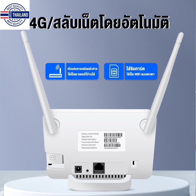 300Mbps เราเตอร์ใส่ซิม 4G Wifi Router เราเตอร์ Router WiFi ใส่ซิมปล่อย Wi-Fi  4G LTE SIM Wireless Router รองรั 4G ทุกเคร