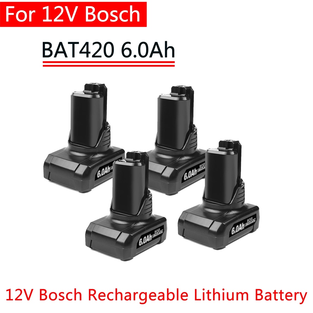 Bosch-batería de iones de litio de 12V, 6.0Ah, batería de repuesto para Bosch BAT411, BAT412, BAT413