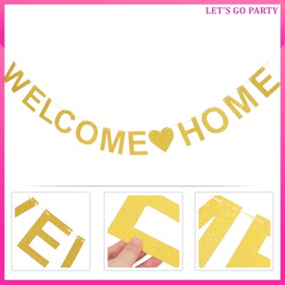 ธงแบนเนอร์ Welcome home สําหรับตกแต่งบ้าน ปาร์ตี้ งานแต่งงาน