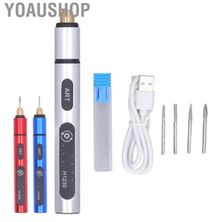 Yoaushop Electric Polishing Pen  Cordless Rotary Tool Wide Application Rechargeable 3 Gear Low Noise Overload Protection for Grinding