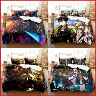 Yb1 ชุดเครื่องนอน ผ้าปูที่นอน ปลอกหมอน ลาย Sword Art Online BY1