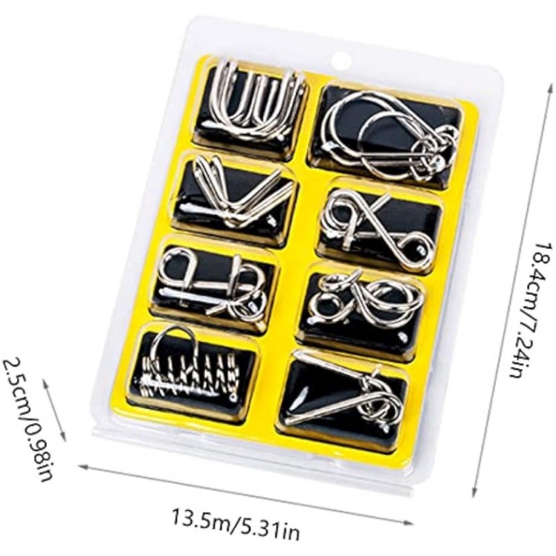 เกมจิ๊กซอว์ปริศนา IQ Mind Brain Teaser แบบโลหะ 8 ชิ้น ต่อชุด - รูปที่ 5