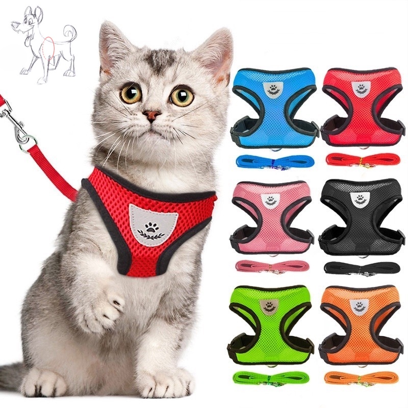【Muhsinpet】สายรัดหน้าอก ระบายอากาศได้ดี สามารถปรับได้ สําหรับแมว