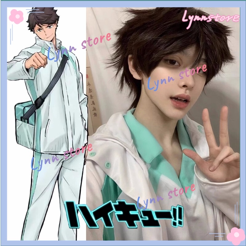 ไฮคิว ไฮคิว!! เสื้อแจ็กเก็ตคอสเพลย์ Aoba Johsai High School Volleyball Team Sprotswear Oikawa Tooru พร้อมกางเกง