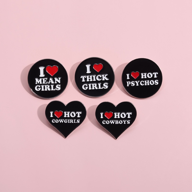 เข็มกลัด รูปการ์ตูน I Love Girls น่ารัก สร้างสรรค์ เครื่องประดับ สําหรับครอบครัว เพื่อน