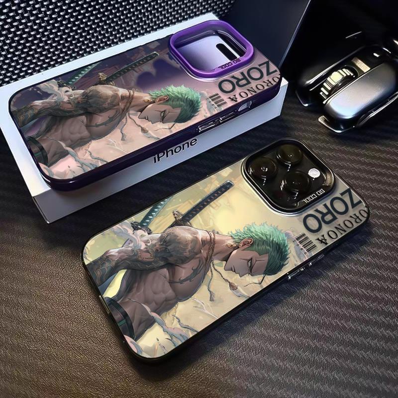 เคสโทรศัพท์มือถือ กันกระแทก ลายการ์ตูนวันพีช Zoro สําหรับ Apple Iphone 15promax 14pro 13 12 Xr 34 นิ้ว