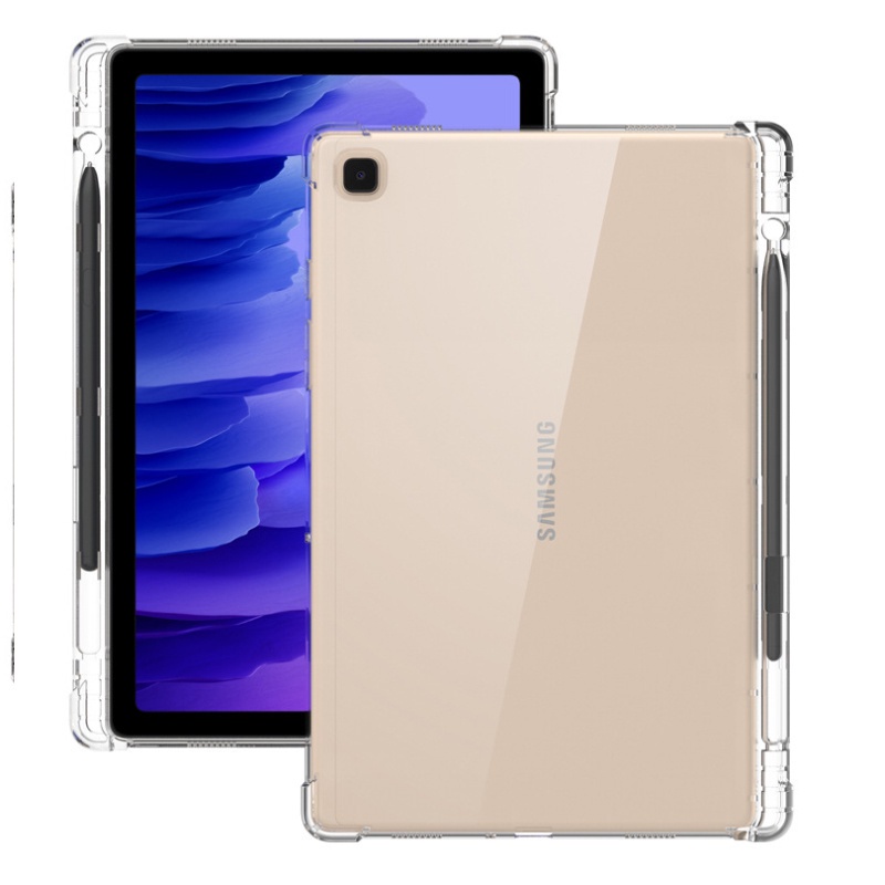 เคสซิลิโคนใส พร้อมช่องใส่ปากกา สําหรับ Samsung Tab A8 10.5 X200, A7 Lite 8.7 นิ้ว, S7 T870, S6 Lite, A7 10.4, Tab A 8 10.1 2019