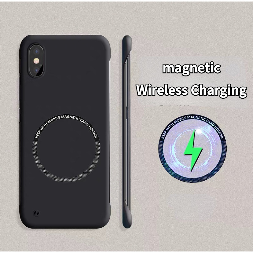 เคสโทรศัพท์มือถือ PC แข็ง ผิวด้าน บางพิเศษ ไร้กรอบ กันกระแทก มีแม่เหล็ก สําหรับ iPhone Xs Max Xr 4G 8 Plus 11 Pro Max