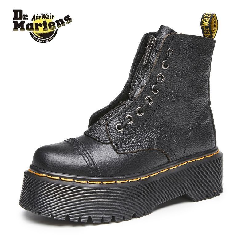 Dr. martens ชั้นแรก Jadon หนา-Soled 8 หลุม Martin Boots Love ผู้หญิงรถจักรยานยนต์ซิปด้านข้างลิ้นจี่ร