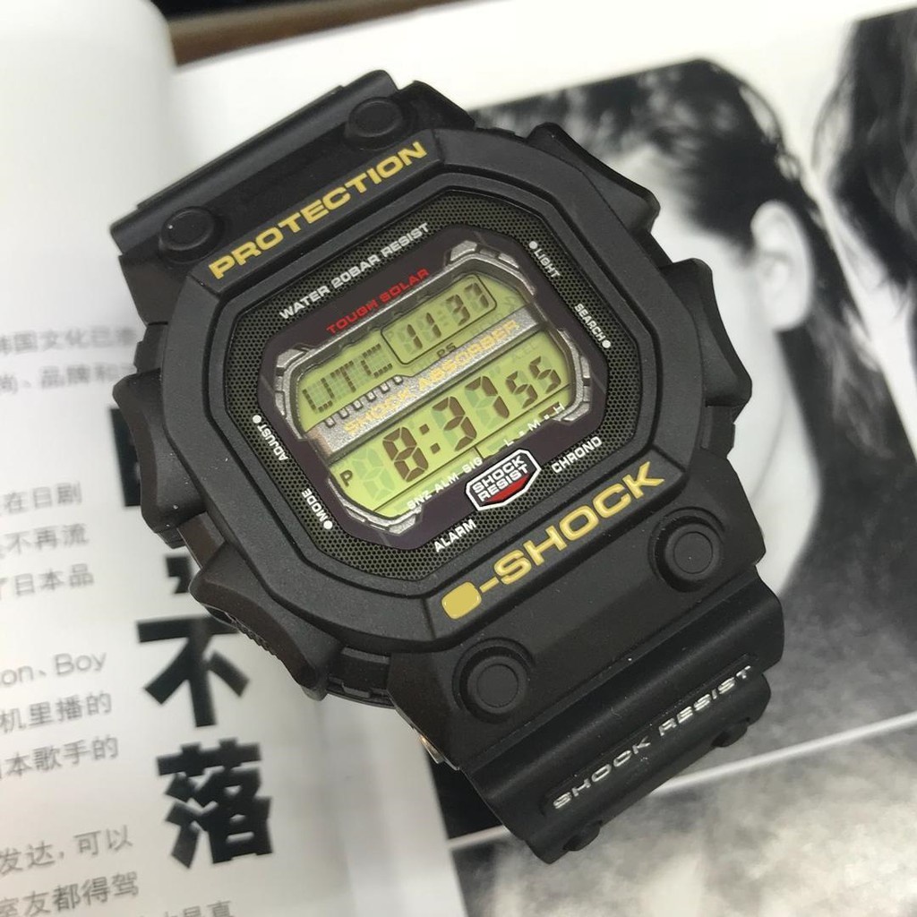 GX-56BB-1 สีดําทั้งหมดขนาดใหญ่กีฬานาฬิกา GX56BB-1-GX-56BB-1DR รับประกันหนึ่งปีทนทานสายนาฬิกา gj845