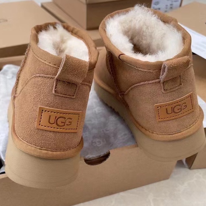 รองเท้าบูท ข้อสั้น กันลื่น ของแท้ แบบหนา สไตล์ออสเตรเลีย แฟชั่นฤดูหนาว สําหรับผู้หญิง