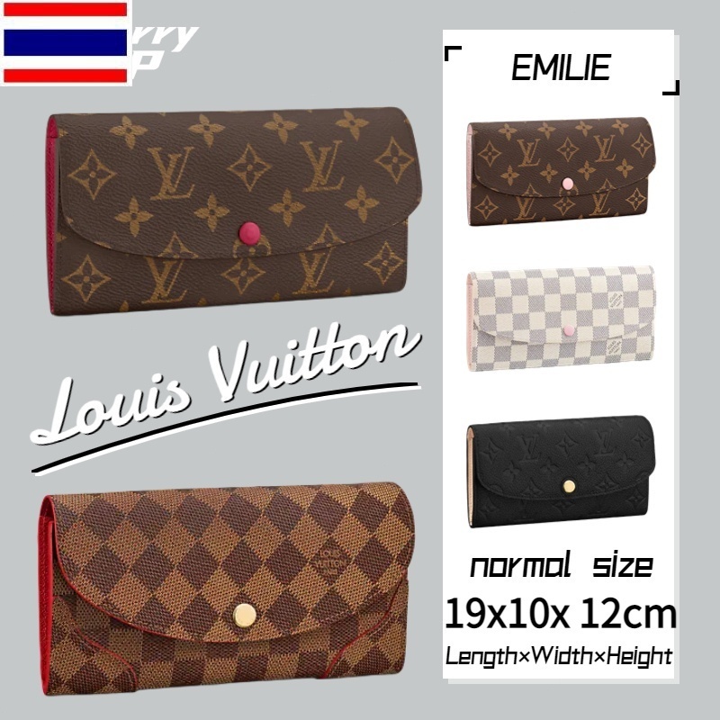 New 🍒หลุยส์วิตตอง💯Louis Vuitton Emilie Wallet กระเป๋าสตางค์ใบยาว LV Wallet NVMQ