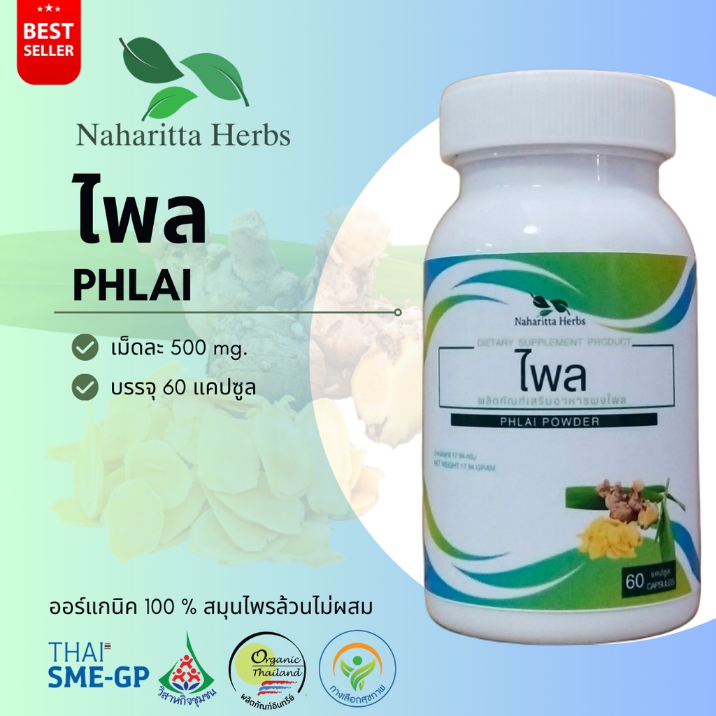 ไพล Phlai 60cap. ส่งไว คุณภาพดี